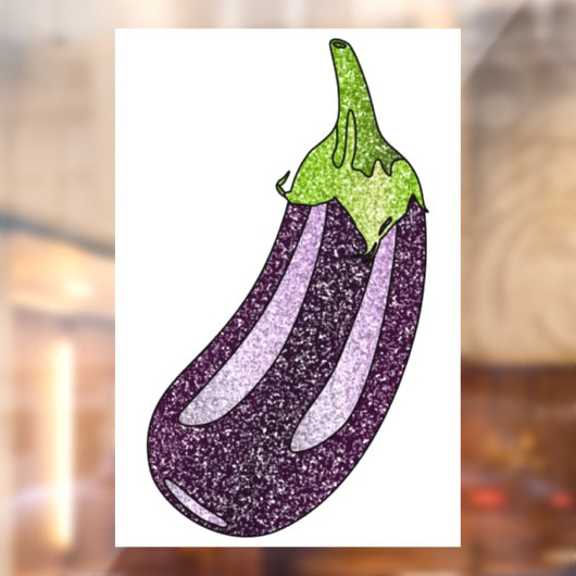 Glitter Eggplant Raamsticker (Vel 2)