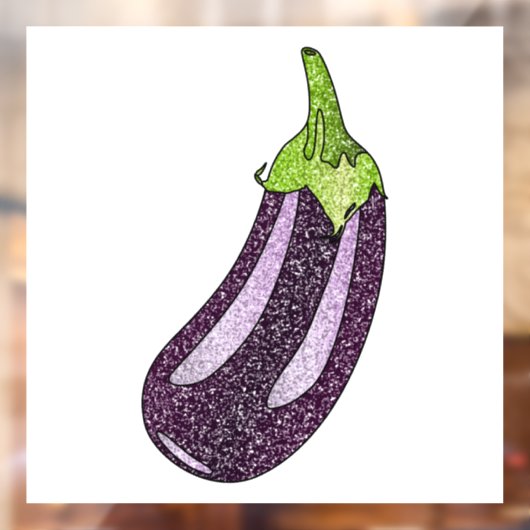 Glitter Eggplant Raamsticker (Vel 2)