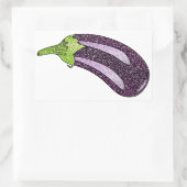 Glitter Eggplant Rechthoekige Sticker (Tas)