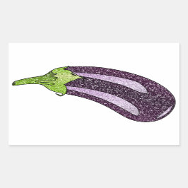Glitter Eggplant Rechthoekige Sticker