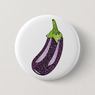 Glitter Eggplant Ronde Button 5,7 Cm