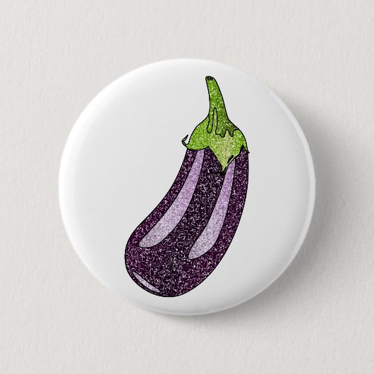 Glitter Eggplant Ronde Button 5,7 Cm (Voorkant)