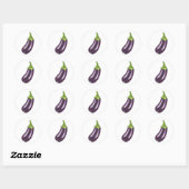 Glitter Eggplant Ronde Sticker (Vel)