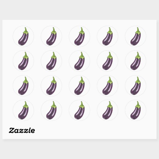 Glitter Eggplant Ronde Sticker (Vel)
