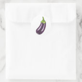 Glitter Eggplant Ronde Sticker (Tas)