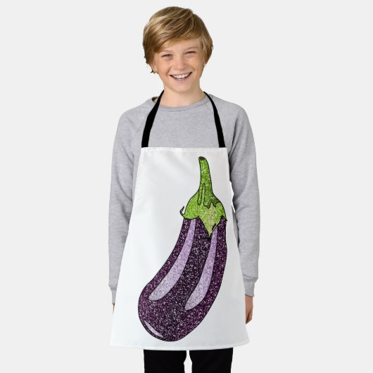 Glitter Eggplant Schort (Gedragen)