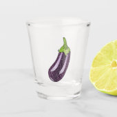 Glitter Eggplant Shot Glas (Voorkant)