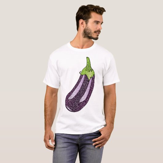 Glitter Eggplant T-shirt (Voorkant volledig)