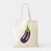 Glitter Eggplant Tote Bag (Achterkant)