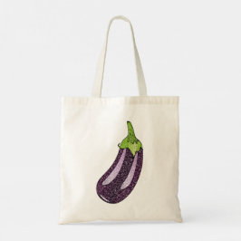 Glitter Eggplant Tote Bag