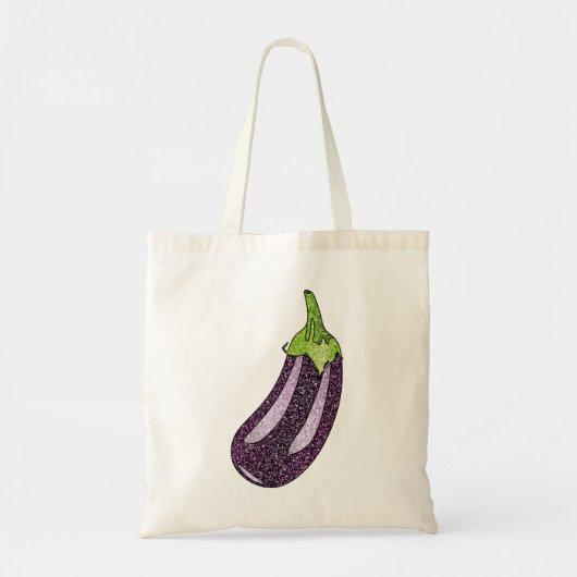 Glitter Eggplant Tote Bag (Voorkant)