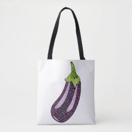 Glitter Eggplant Tote Bag