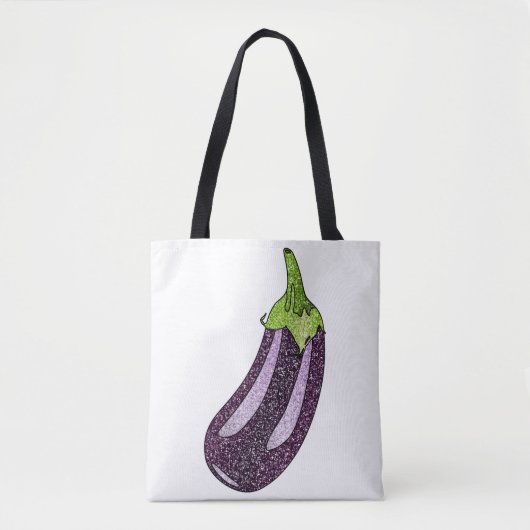 Glitter Eggplant Tote Bag (Voorkant)