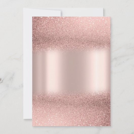 Glitter Eiffel Balloons Roos Gold Quinceañera Kaart (Achterkant)