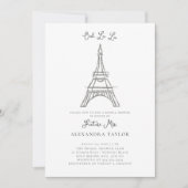 Glitter Eiffel Paris Minimale Moderne Vrijgezellen Kaart (Voorkant)