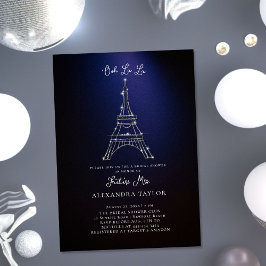 Glitter Eiffel Paris Minimale Paarse Vrijgezellenf Kaart