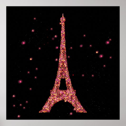 Glitter Eiffel Tower Poster (Voorkant)