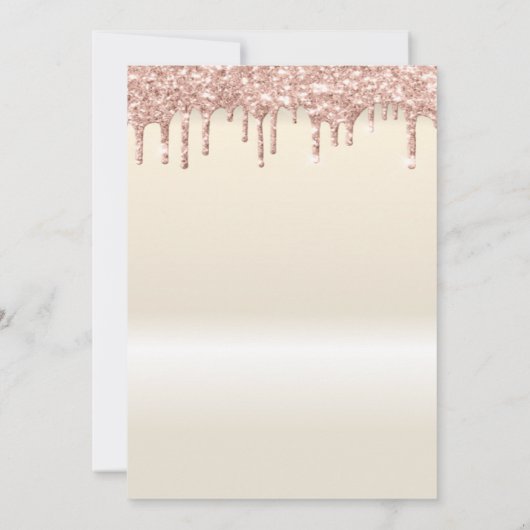 Glitter Eiffel Tower, Tiara, Drips Quinceañera Kaart (Achterkant)