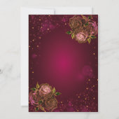 Glitter Eiffel Tower, Tiara Rozen Red Quinceañera Kaart (Achterkant)