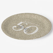 Glitter Elegant 50 jaar gouden Jubileum Papieren Bordje (Gekanteld)