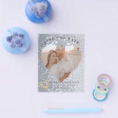 Glitter Elegant bewaart de Datum Fotokaart Flyer (Enkel)