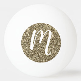 Glitter Elegant Gold en White Pingpongbal