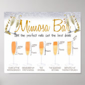 Glitter Elegant Mimosa Bar Bridal brunch Sign Poster (Voorkant)