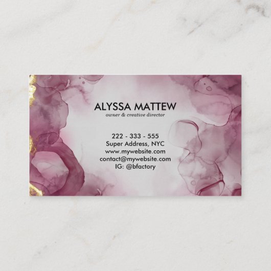 Glitter Elegant Modern Calligrafiescript Aangepast Visitekaartje (Achterkant)