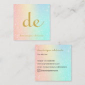 Glitter Elegant Modern Gold Cosmetics Square Vierkante Visitekaartje (Voorkant / Achterkant)