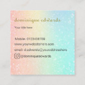 Glitter Elegant Modern Gold Cosmetics Square Vierkante Visitekaartje (Achterkant)
