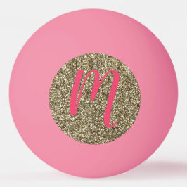 Glitter Elegant Pink and Gold Pingpongbal