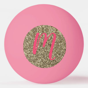 Glitter Elegant Pink and Gold Pingpongbal