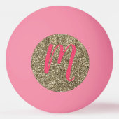 Glitter Elegant Pink and Gold Pingpongbal (Achterkant)