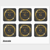 Glitter Elegant Purim, persoonlijk aangeduid als G Vierkante Sticker (Vel)