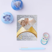 Glitter Elegant Ring sparen de Datum Fotokaart Flyer (Enkel)