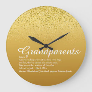 Glitter Elegant Script Grandouders Quote Grote Klok