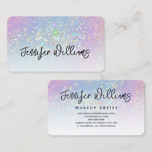 Glitter Elegant Sparkles Beauty Glam Visitekaartje (Voorkant / Achterkant)