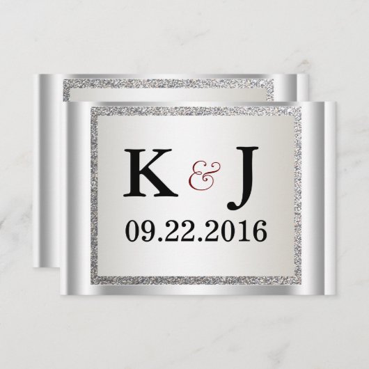 Glitter Elegant Weddenschap Kaart (Voorkant / Achterkant)