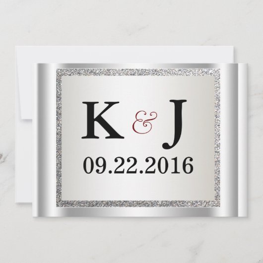 Glitter Elegant Wedding Invitation Kaart (Voorkant)