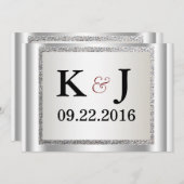 Glitter Elegant Wedding Invitation Kaart (Voorkant / Achterkant)