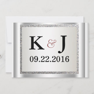 Glitter Elegant Wedding Invitation Kaart