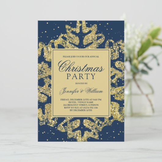 Glitter Elegant Xmas Holiday Kaart (Staand voorkant)