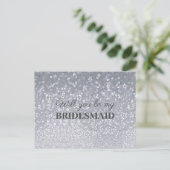 Glitter Elegant zal je mijn bruidsmeisje Briefkaar Briefkaart (Staand voorkant)