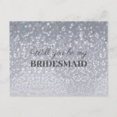 Glitter Elegant zal je mijn bruidsmeisje Briefkaar Briefkaart (Voorkant)