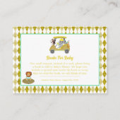 Glitter Elephant & Monkey Golf Baby shower Informatiekaartje (Voorkant)