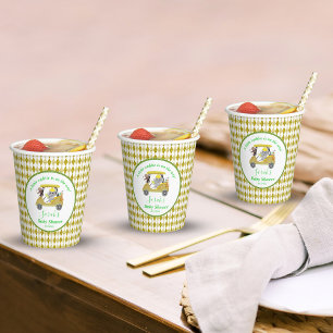 Glitter Elephant & Monkey Golf Baby shower Return Papieren Bekers