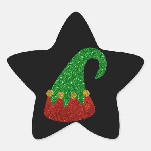 Glitter Elf Pet Ster Sticker (Voorkant)
