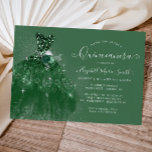 Glitter Emerald Green Silver Dress Quinceanera Kaart<br><div class="desc">Modern Elegant Emerald Green Silver Grey Glitter Sparkle Floral Dress Gown Quinceanera 15th Birthday Invitation</div>