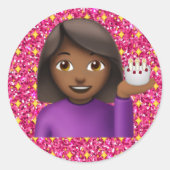 Glitter Emoji Meisje Sticker (Voorkant)
