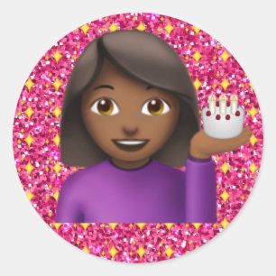 Glitter Emoji Meisje Sticker